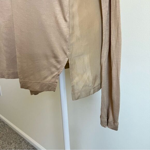 Brochu Walker Nadia Long Sleeve Silk Tee NEW Size Large in Tan - Picture 3 of 10